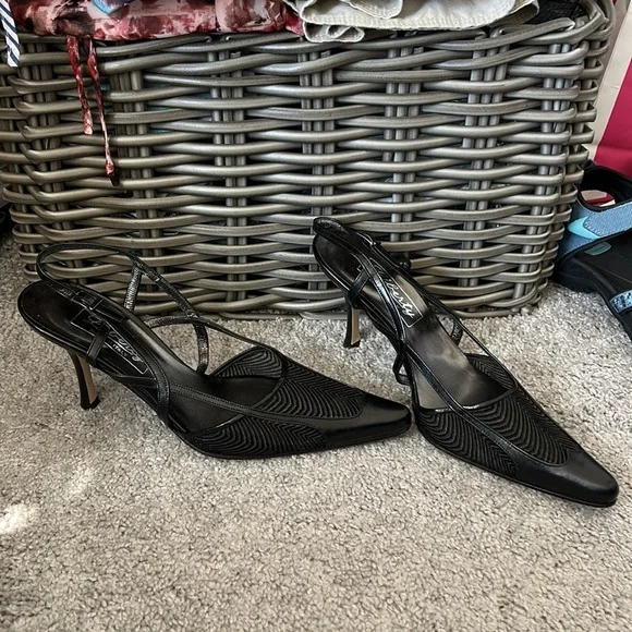 LIBERTY MADE IN ITALY BLACK SANDALS SHOES SIZE 38/8 - Picture 2 of 7